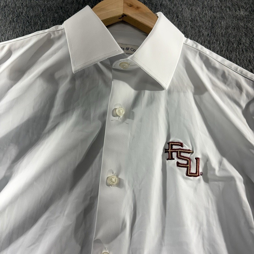 Collars and Co Apex FSU Performance Dress Shirt Semi Spread Collar Medium White